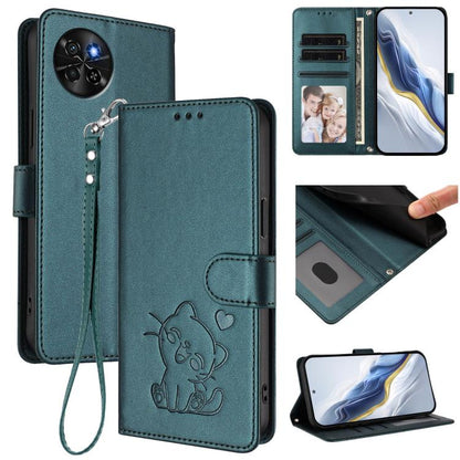 Embossed Heart Cat Leather Phone Case with Hand Strap, For Itel A70, For Itel A60 / A60s, For Itel S23+, For Itel S23 / S665L, For Itel P40, For Itel P38 / S17 / Vision 3, For Itel S17 / S661W / Vision 3, For Itel A48