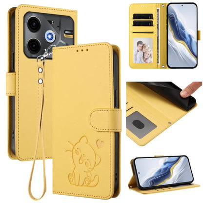 Embossed Heart Cat Leather Phone Case with Hand Strap, For Tecno Pova 7 Ultra 5G, For Tecno Pova 7 4G / 7 Neo, For Tecno Spark Go 1 / Pop 9, For Tecno Camon 40 Pro 4G, For Tecno Camon 40 Premier, For Tecno Camon 40 4G, For Tecno Spark 30C 5G / Pop 9 5G...