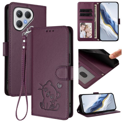 Embossed Heart Cat Leather Phone Case with Hand Strap, For Tecno Camon 50 Pro 4G, For Tecno Camon 50 4G, For Tecno Spark Go 2024 4G / 20C 4G, For Tecno Spark 40C, For Tecno Pova 7 Pro 5G, For Tecno Pova 7 5G 2025, For Tecno Spark 40 Pro+ 4G            ...