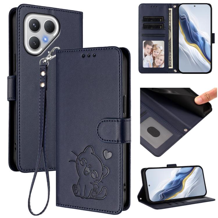 Embossed Heart Cat Leather Phone Case with Hand Strap, For Tecno Camon 50 Pro 4G, For Tecno Camon 50 4G, For Tecno Spark Go 2024 4G / 20C 4G, For Tecno Spark 40C, For Tecno Pova 7 Pro 5G, For Tecno Pova 7 5G 2025, For Tecno Spark 40 Pro+ 4G            ...