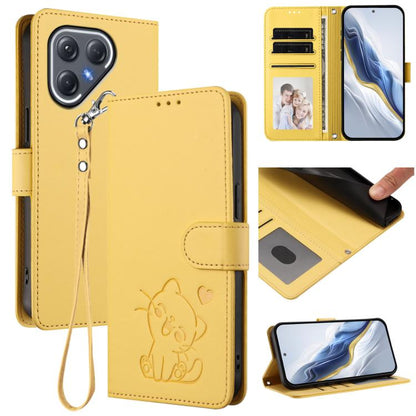 Embossed Heart Cat Leather Phone Case with Hand Strap, For Tecno Pova 7 Ultra 5G, For Tecno Pova 7 4G / 7 Neo, For Tecno Spark Go 1 / Pop 9, For Tecno Camon 40 Pro 4G, For Tecno Camon 40 Premier, For Tecno Camon 40 4G, For Tecno Spark 30C 5G / Pop 9 5G...