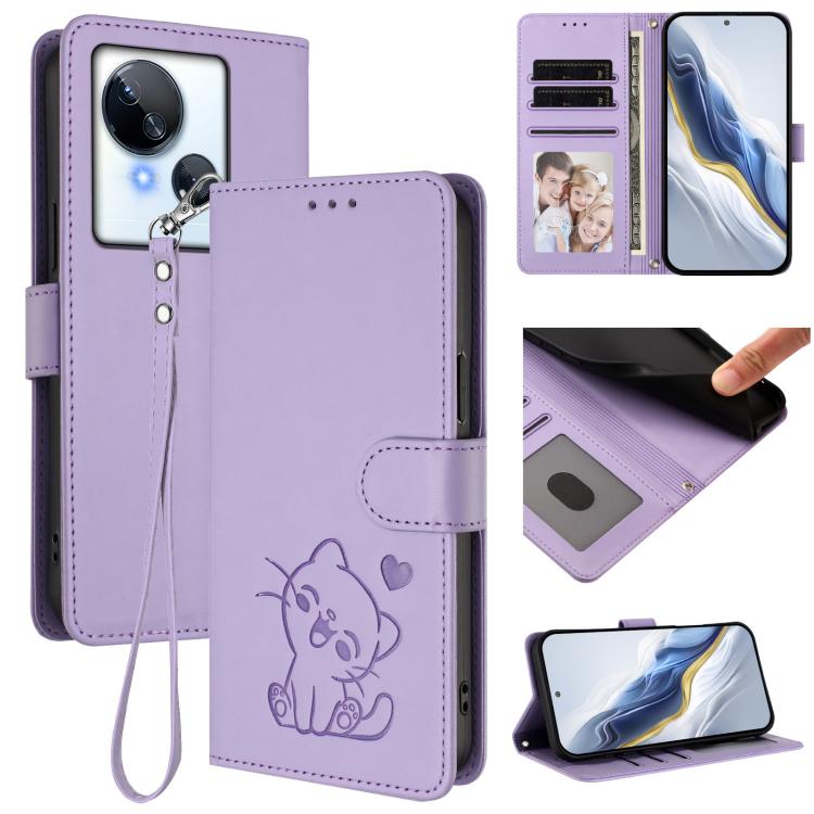 Embossed Heart Cat Leather Phone Case with Hand Strap, For Tecno Camon 20 Pro 5G, For Tecno Camon 20 4G / 20 Pro 4G, For Tecno Spark 10 5G, For Tecno Spark 10C / 10 4G, For Tecno Spark 10 Pro 4G / K17 4G, For Tecno Camon 19 / 19 Pro 5G                 ...