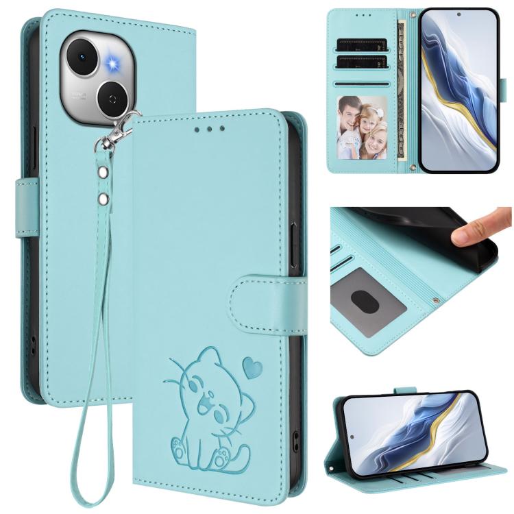Embossed Heart Cat Leather Phone Case with Hand Strap, For Tecno Camon 50 Pro 4G, For Tecno Camon 50 4G, For Tecno Spark Go 2024 4G / 20C 4G, For Tecno Spark 40C, For Tecno Pova 7 Pro 5G, For Tecno Pova 7 5G 2025, For Tecno Spark 40 Pro+ 4G            ...