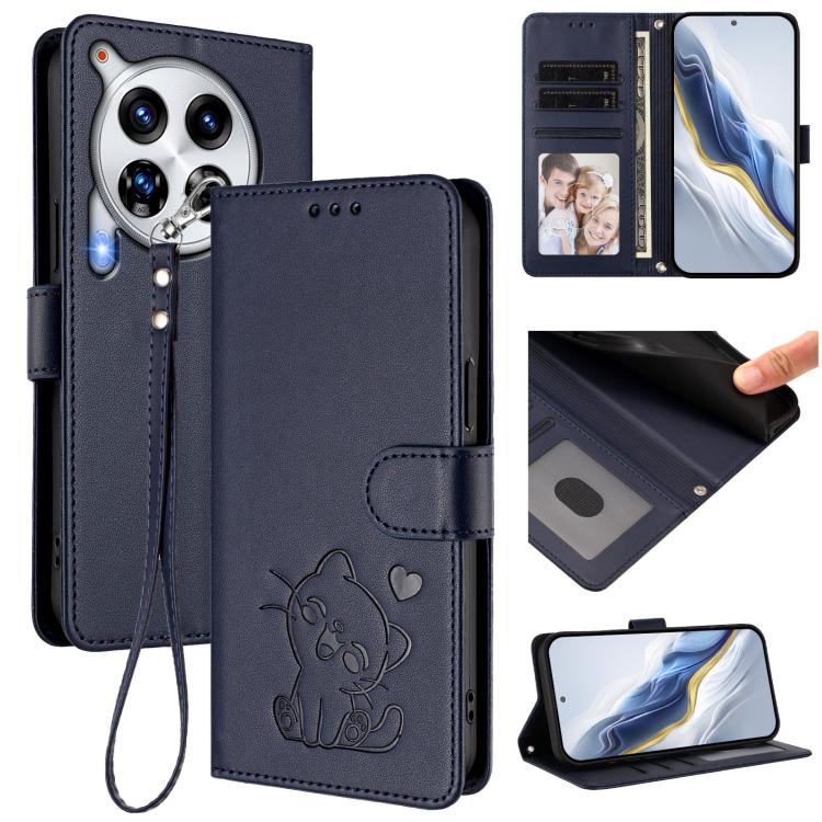 Embossed Heart Cat Leather Phone Case with Hand Strap, For Tecno Camon 30 Pro, For Tecno Camon 30 Premier 5G, For Tecno Camon 30 4G / 5G, For Tecno Pova 6 Pro 5G, For Tecno Spark 20 Pro+ 4G, For Tecno Pova 5 Pro, For Tecno Pova Neo 3, For Tecno Pova 5 ...