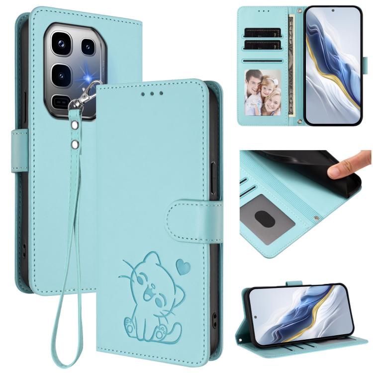 Embossed Heart Cat Leather Phone Case with Hand Strap, For Infinix GT 30 Pro, For Infinix Note 50s 5G, For Infinix Note 50X 5G, For Infinix Note 50 Pro+ 5G, For Infinix Note 50 Pro 4G / 50 4G, For Infinix Hot 50i 4G / Smart 9 4G                        ...