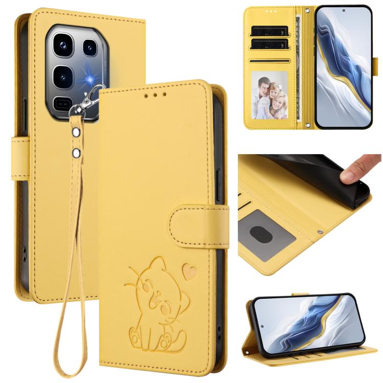 Embossed Heart Cat Leather Phone Case with Hand Strap, For Infinix GT 30 Pro, For Infinix Note 50s 5G, For Infinix Note 50X 5G, For Infinix Note 50 Pro+ 5G, For Infinix Note 50 Pro 4G / 50 4G, For Infinix Hot 50i 4G / Smart 9 4G                        ...