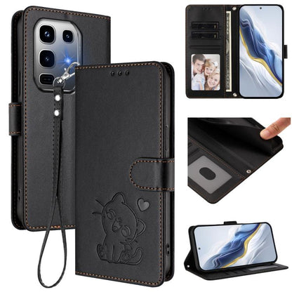 Embossed Heart Cat Leather Phone Case with Hand Strap, For Infinix GT 30 Pro, For Infinix Note 50s 5G, For Infinix Note 50X 5G, For Infinix Note 50 Pro+ 5G, For Infinix Note 50 Pro 4G / 50 4G, For Infinix Hot 50i 4G / Smart 9 4G                        ...