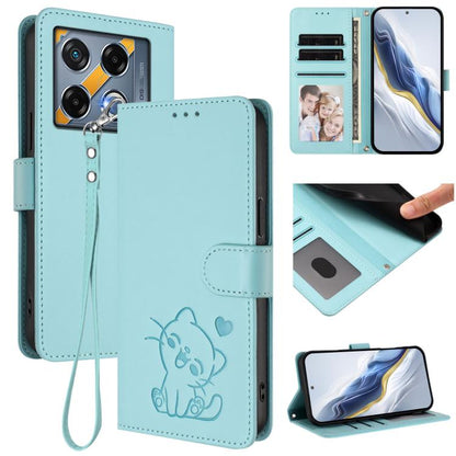 Embossed Heart Cat Leather Phone Case with Hand Strap, For Infinix Zero 40 4G / 5G, For Infinix Note 40X 5G, For Infinix Note 40 5G, For Infinix GT 20 Pro 5G, For Infinix Note 40 4G, For Infinix Hot 40 4G / 40 Pro 4G, For Infinix Zero 30 4G            ...
