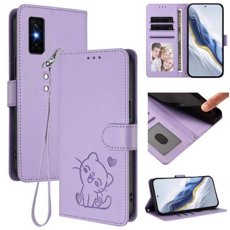Embossed Heart Cat Leather Phone Case with Hand Strap, For Infinix GT 30 Pro, For Infinix Note 50s 5G, For Infinix Note 50X 5G, For Infinix Note 50 Pro+ 5G, For Infinix Note 50 Pro 4G / 50 4G, For Infinix Hot 50i 4G / Smart 9 4G                        ...