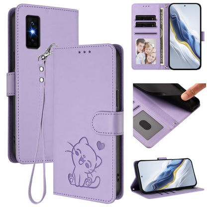 Embossed Heart Cat Leather Phone Case with Hand Strap, For Infinix GT 30 Pro, For Infinix Note 50s 5G, For Infinix Note 50X 5G, For Infinix Note 50 Pro+ 5G, For Infinix Note 50 Pro 4G / 50 4G, For Infinix Hot 50i 4G / Smart 9 4G                        ...