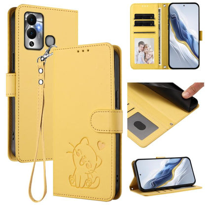 Embossed Heart Cat Leather Phone Case with Hand Strap, For Infinix Hot 12i / 20i, For Infinix Zero 5G 2023, For Infinix Hot 20 Play, For Infinix Hot 20 4G, For Infinix Zero 20, For Infinix Note 12 2023 / 12 Pro 4G, For Infinix Hot 12 Play