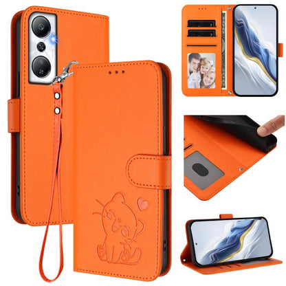 Embossed Heart Cat Leather Phone Case with Hand Strap, For Infinix Hot 12i / 20i, For Infinix Zero 5G 2023, For Infinix Hot 20 Play, For Infinix Hot 20 4G, For Infinix Zero 20, For Infinix Note 12 2023 / 12 Pro 4G, For Infinix Hot 12 Play