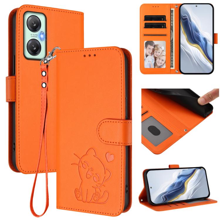 Embossed Heart Cat Leather Phone Case with Hand Strap, For Infinix Hot 30 Play 4G / NFC 4G, For Infinix Smart 7 Plus / 7 HD, For Infinix Note 30 4G / 5G, For Infinix Note 30 VIP, For Infinix Hot 30i / X669, For Infinix Hot 30 4G                        ...