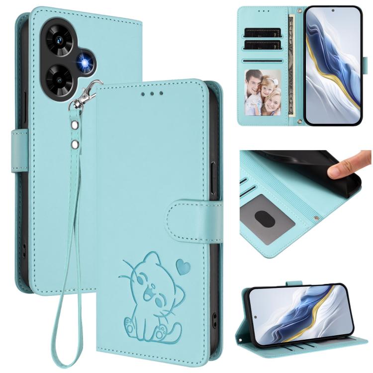 Embossed Heart Cat Leather Phone Case with Hand Strap, For Infinix Hot 30 Play 4G / NFC 4G, For Infinix Smart 7 Plus / 7 HD, For Infinix Note 30 4G / 5G, For Infinix Note 30 VIP, For Infinix Hot 30i / X669, For Infinix Hot 30 4G                        ...