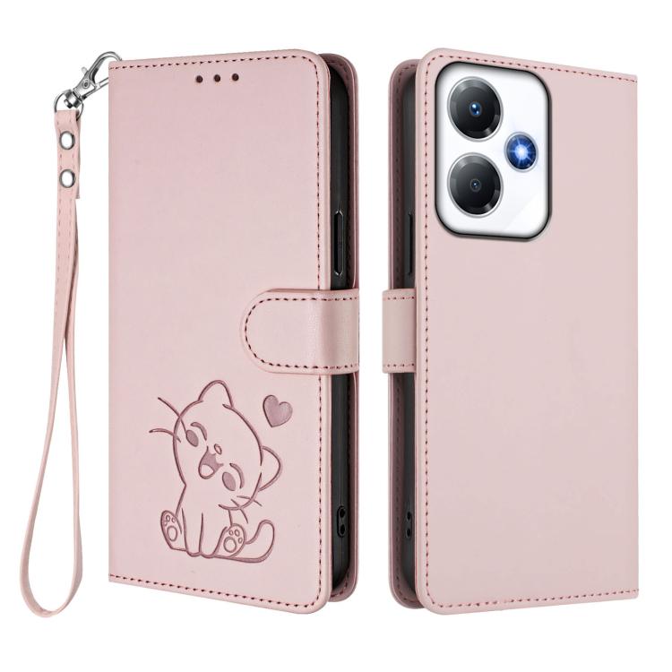 Embossed Heart Cat Leather Phone Case with Hand Strap, For Infinix Hot 30 Play 4G / NFC 4G, For Infinix Smart 7 Plus / 7 HD, For Infinix Note 30 4G / 5G, For Infinix Note 30 VIP, For Infinix Hot 30i / X669, For Infinix Hot 30 4G                        ...