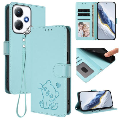 Embossed Heart Cat Leather Phone Case with Hand Strap, For Infinix Hot 30 Play 4G / NFC 4G, For Infinix Smart 7 Plus / 7 HD, For Infinix Note 30 4G / 5G, For Infinix Note 30 VIP, For Infinix Hot 30i / X669, For Infinix Hot 30 4G                        ...