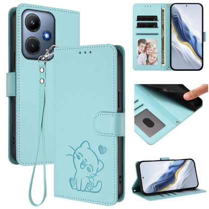 Embossed Heart Cat Leather Phone Case with Hand Strap, For Infinix Hot 30 Play 4G / NFC 4G, For Infinix Smart 7 Plus / 7 HD, For Infinix Note 30 4G / 5G, For Infinix Note 30 VIP, For Infinix Hot 30i / X669, For Infinix Hot 30 4G                        ...