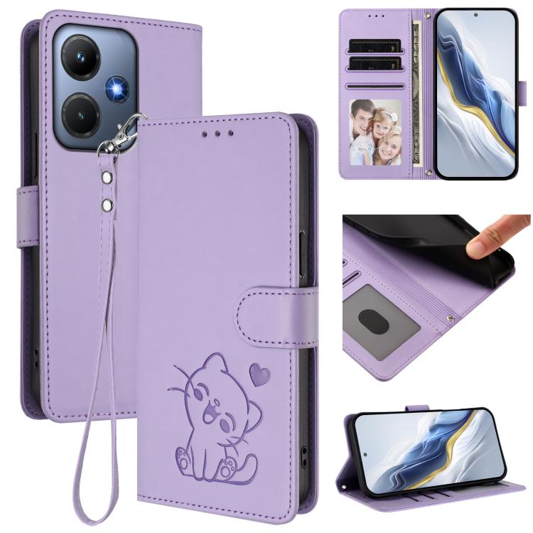 Embossed Heart Cat Leather Phone Case with Hand Strap, For Infinix Hot 30 Play 4G / NFC 4G, For Infinix Smart 7 Plus / 7 HD, For Infinix Note 30 4G / 5G, For Infinix Note 30 VIP, For Infinix Hot 30i / X669, For Infinix Hot 30 4G                        ...