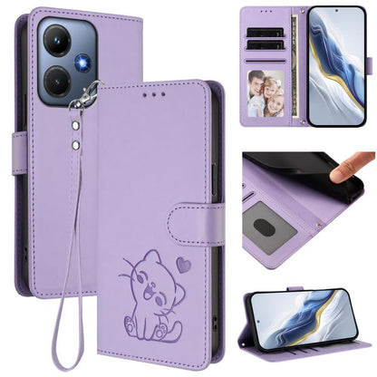 Embossed Heart Cat Leather Phone Case with Hand Strap, For Infinix Hot 30 Play 4G / NFC 4G, For Infinix Smart 7 Plus / 7 HD, For Infinix Note 30 4G / 5G, For Infinix Note 30 VIP, For Infinix Hot 30i / X669, For Infinix Hot 30 4G                        ...