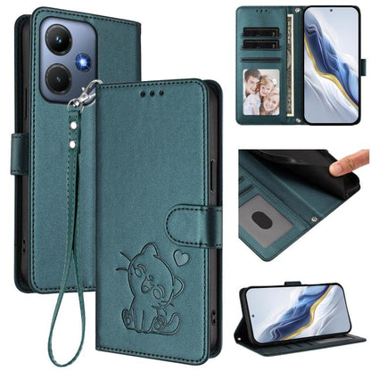 Embossed Heart Cat Leather Phone Case with Hand Strap, For Infinix Hot 30 Play 4G / NFC 4G, For Infinix Smart 7 Plus / 7 HD, For Infinix Note 30 4G / 5G, For Infinix Note 30 VIP, For Infinix Hot 30i / X669, For Infinix Hot 30 4G                        ...