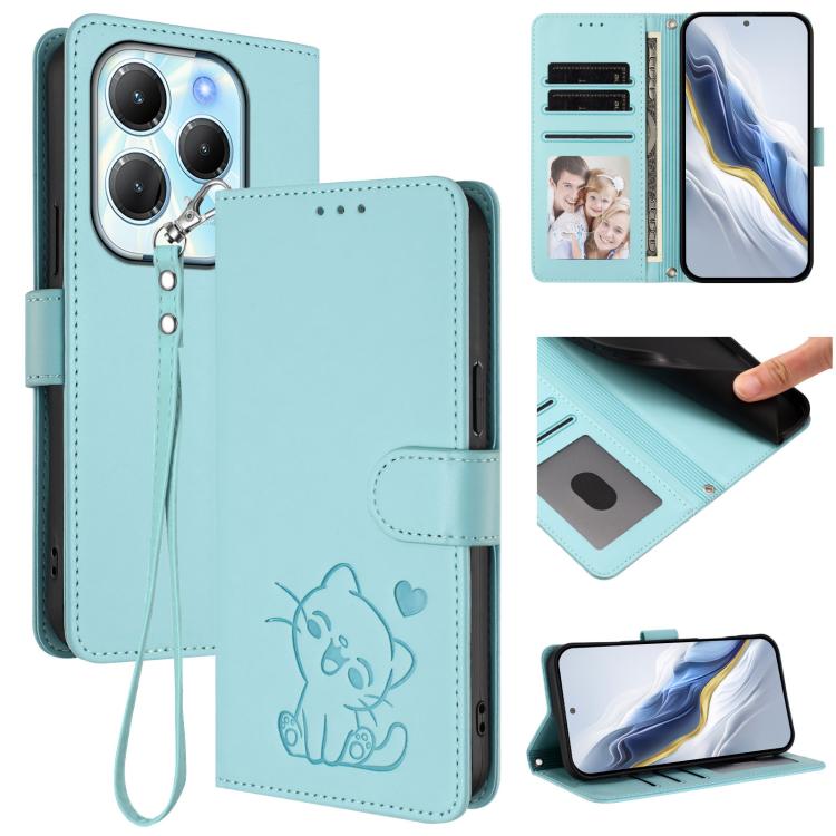 Embossed Heart Cat Leather Phone Case with Hand Strap, For Infinix Zero 40 4G / 5G, For Infinix Note 40X 5G, For Infinix Note 40 5G, For Infinix GT 20 Pro 5G, For Infinix Note 40 4G, For Infinix Hot 40 4G / 40 Pro 4G, For Infinix Zero 30 4G            ...