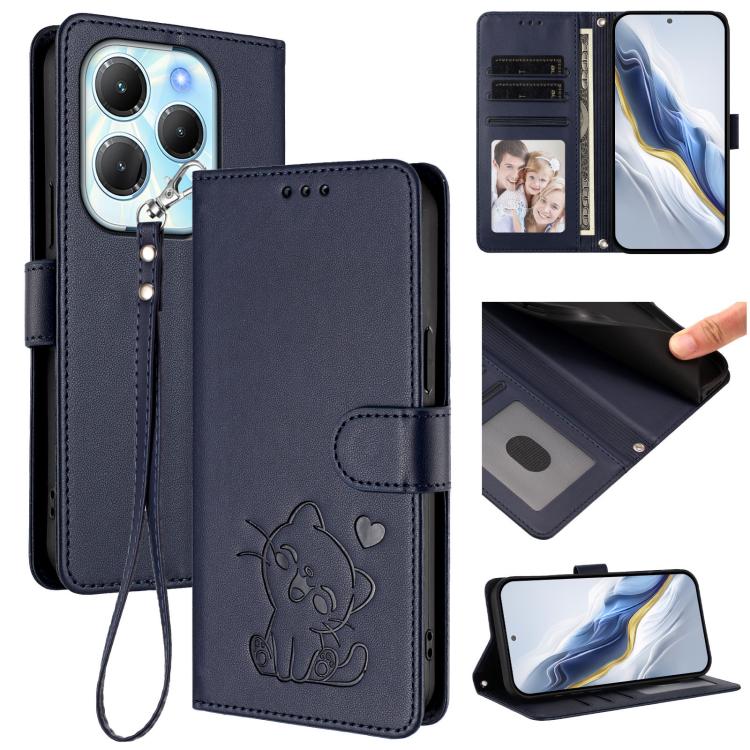 Embossed Heart Cat Leather Phone Case with Hand Strap, For Infinix Zero 40 4G / 5G, For Infinix Note 40X 5G, For Infinix Note 40 5G, For Infinix GT 20 Pro 5G, For Infinix Note 40 4G, For Infinix Hot 40 4G / 40 Pro 4G, For Infinix Zero 30 4G            ...