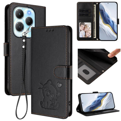 Embossed Heart Cat Leather Phone Case with Hand Strap, For Infinix Zero 40 4G / 5G, For Infinix Note 40X 5G, For Infinix Note 40 5G, For Infinix GT 20 Pro 5G, For Infinix Note 40 4G, For Infinix Hot 40 4G / 40 Pro 4G, For Infinix Zero 30 4G            ...