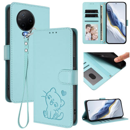 Embossed Heart Cat Leather Phone Case with Hand Strap, For Infinix Hot 12i / 20i, For Infinix Zero 5G 2023, For Infinix Hot 20 Play, For Infinix Hot 20 4G, For Infinix Zero 20, For Infinix Note 12 2023 / 12 Pro 4G, For Infinix Hot 12 Play