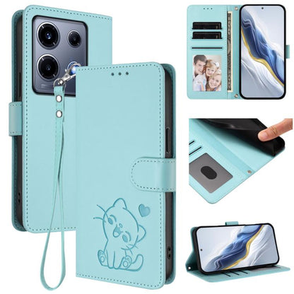Embossed Heart Cat Leather Phone Case with Hand Strap, For Infinix Hot 30 Play 4G / NFC 4G, For Infinix Smart 7 Plus / 7 HD, For Infinix Note 30 4G / 5G, For Infinix Note 30 VIP, For Infinix Hot 30i / X669, For Infinix Hot 30 4G                        ...