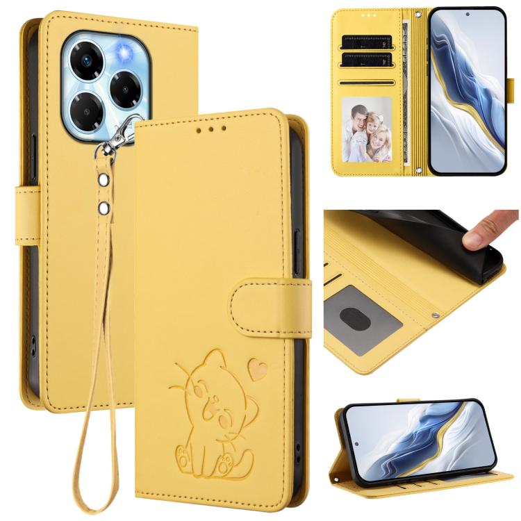 Embossed Heart Cat Leather Phone Case with Hand Strap, For Infinix Zero 40 4G / 5G, For Infinix Note 40X 5G, For Infinix Note 40 5G, For Infinix GT 20 Pro 5G, For Infinix Note 40 4G, For Infinix Hot 40 4G / 40 Pro 4G, For Infinix Zero 30 4G            ...