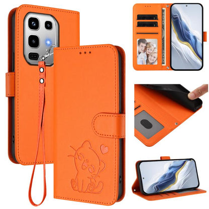 Embossed Heart Cat Leather Phone Case with Hand Strap, For Infinix GT 30 Pro, For Infinix Note 50s 5G, For Infinix Note 50X 5G, For Infinix Note 50 Pro+ 5G, For Infinix Note 50 Pro 4G / 50 4G, For Infinix Hot 50i 4G / Smart 9 4G                        ...