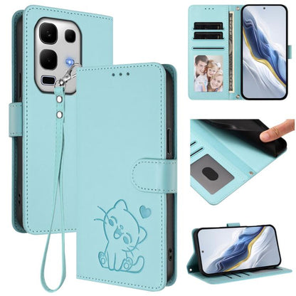 Embossed Heart Cat Leather Phone Case with Hand Strap, For Infinix GT 30 Pro, For Infinix Note 50s 5G, For Infinix Note 50X 5G, For Infinix Note 50 Pro+ 5G, For Infinix Note 50 Pro 4G / 50 4G, For Infinix Hot 50i 4G / Smart 9 4G                        ...