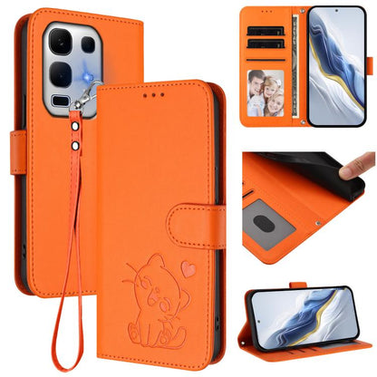 Embossed Heart Cat Leather Phone Case with Hand Strap, For Infinix GT 30 Pro, For Infinix Note 50s 5G, For Infinix Note 50X 5G, For Infinix Note 50 Pro+ 5G, For Infinix Note 50 Pro 4G / 50 4G, For Infinix Hot 50i 4G / Smart 9 4G                        ...