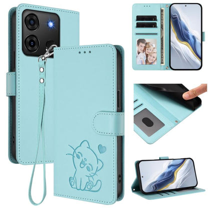 Embossed Heart Cat Leather Phone Case with Hand Strap, For Infinix Hot 30 Play 4G / NFC 4G, For Infinix Smart 7 Plus / 7 HD, For Infinix Note 30 4G / 5G, For Infinix Note 30 VIP, For Infinix Hot 30i / X669, For Infinix Hot 30 4G                        ...