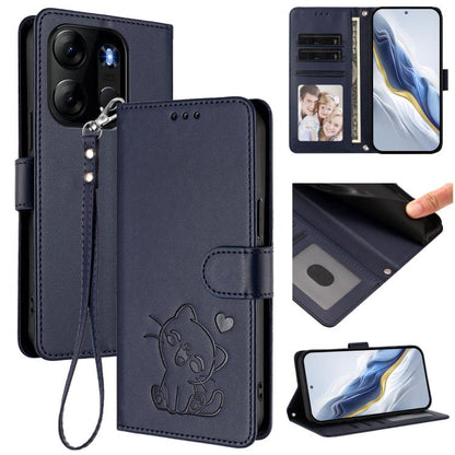 Embossed Heart Cat Leather Phone Case with Hand Strap, For Infinix Hot 30 Play 4G / NFC 4G, For Infinix Smart 7 Plus / 7 HD, For Infinix Note 30 4G / 5G, For Infinix Note 30 VIP, For Infinix Hot 30i / X669, For Infinix Hot 30 4G                        ...
