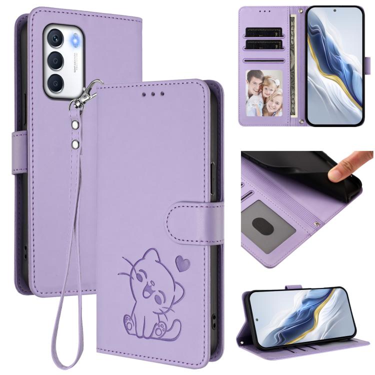 Embossed Heart Cat Leather Phone Case with Hand Strap, For Infinix Hot 12i / 20i, For Infinix Zero 5G 2023, For Infinix Hot 20 Play, For Infinix Hot 20 4G, For Infinix Zero 20, For Infinix Note 12 2023 / 12 Pro 4G, For Infinix Hot 12 Play