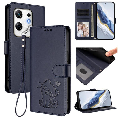 Embossed Heart Cat Leather Phone Case with Hand Strap, For Infinix Zero 40 4G / 5G, For Infinix Note 40X 5G, For Infinix Note 40 5G, For Infinix GT 20 Pro 5G, For Infinix Note 40 4G, For Infinix Hot 40 4G / 40 Pro 4G, For Infinix Zero 30 4G            ...