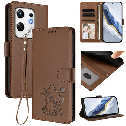Embossed Heart Cat Leather Phone Case with Hand Strap, For Infinix Zero 40 4G / 5G, For Infinix Note 40X 5G, For Infinix Note 40 5G, For Infinix GT 20 Pro 5G, For Infinix Note 40 4G, For Infinix Hot 40 4G / 40 Pro 4G, For Infinix Zero 30 4G            ...