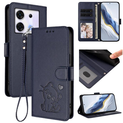 Embossed Heart Cat Leather Phone Case with Hand Strap, For Infinix Zero 40 4G / 5G, For Infinix Note 40X 5G, For Infinix Note 40 5G, For Infinix GT 20 Pro 5G, For Infinix Note 40 4G, For Infinix Hot 40 4G / 40 Pro 4G, For Infinix Zero 30 4G            ...