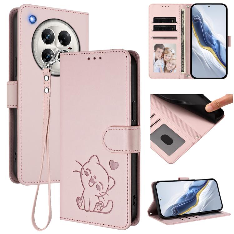 Embossed Heart Cat Leather Phone Case with Hand Strap, For Infinix Zero 40 4G / 5G, For Infinix Note 40X 5G, For Infinix Note 40 5G, For Infinix GT 20 Pro 5G, For Infinix Note 40 4G, For Infinix Hot 40 4G / 40 Pro 4G, For Infinix Zero 30 4G            ...
