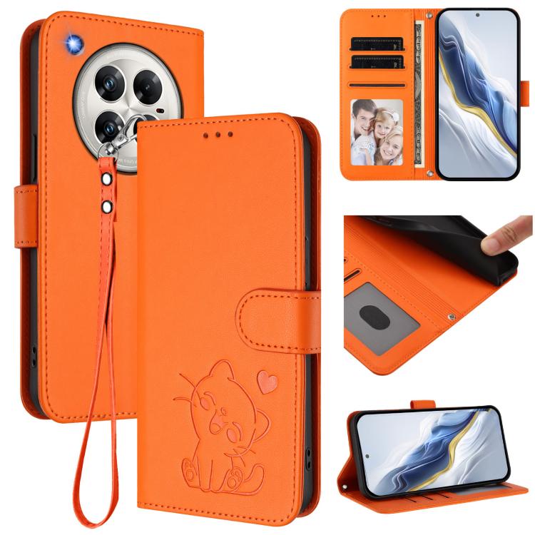 Embossed Heart Cat Leather Phone Case with Hand Strap, For Infinix Zero 40 4G / 5G, For Infinix Note 40X 5G, For Infinix Note 40 5G, For Infinix GT 20 Pro 5G, For Infinix Note 40 4G, For Infinix Hot 40 4G / 40 Pro 4G, For Infinix Zero 30 4G            ...