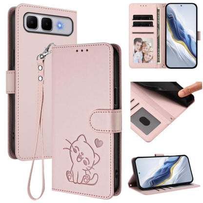 Embossed Heart Cat Leather Phone Case with Hand Strap, For Infinix GT 50 Pro 5G, For Infinix Note Edge 5G, For Infinix Smart 20 4G, For Infinix Note 60 5G / Note 60 Pro 5G, For Infinix Hot 60 4G / 60i 4G, For Infinix Hot 60 Pro+ 4G                     ...