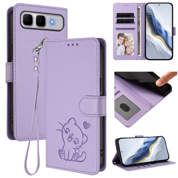 Embossed Heart Cat Leather Phone Case with Hand Strap, For Infinix GT 50 Pro 5G, For Infinix Note Edge 5G, For Infinix Smart 20 4G, For Infinix Note 60 5G / Note 60 Pro 5G, For Infinix Hot 60 4G / 60i 4G, For Infinix Hot 60 Pro+ 4G                     ...