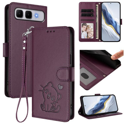 Embossed Heart Cat Leather Phone Case with Hand Strap, For Infinix GT 50 Pro 5G, For Infinix Note Edge 5G, For Infinix Smart 20 4G, For Infinix Note 60 5G / Note 60 Pro 5G, For Infinix Hot 60 4G / 60i 4G, For Infinix Hot 60 Pro+ 4G                     ...