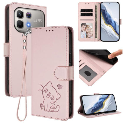 Embossed Heart Cat Leather Phone Case with Hand Strap, For Infinix GT 50 Pro 5G, For Infinix Note Edge 5G, For Infinix Smart 20 4G, For Infinix Note 60 5G / Note 60 Pro 5G, For Infinix Hot 60 4G / 60i 4G, For Infinix Hot 60 Pro+ 4G                     ...