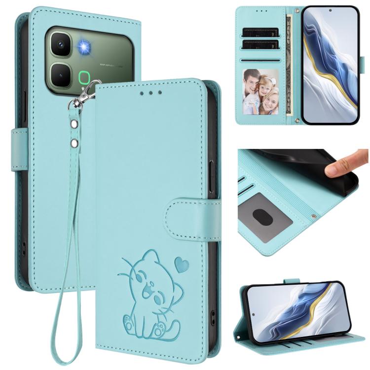 Embossed Heart Cat Leather Phone Case with Hand Strap, For Infinix GT 50 Pro 5G, For Infinix Note Edge 5G, For Infinix Smart 20 4G, For Infinix Note 60 5G / Note 60 Pro 5G, For Infinix Hot 60 4G / 60i 4G, For Infinix Hot 60 Pro+ 4G                     ...
