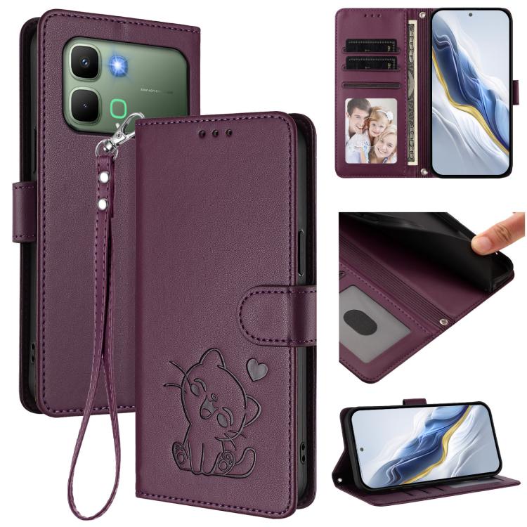 Embossed Heart Cat Leather Phone Case with Hand Strap, For Infinix GT 50 Pro 5G, For Infinix Note Edge 5G, For Infinix Smart 20 4G, For Infinix Note 60 5G / Note 60 Pro 5G, For Infinix Hot 60 4G / 60i 4G, For Infinix Hot 60 Pro+ 4G                     ...