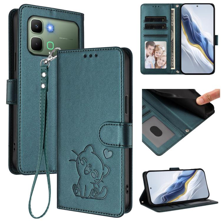 Embossed Heart Cat Leather Phone Case with Hand Strap, For Infinix GT 50 Pro 5G, For Infinix Note Edge 5G, For Infinix Smart 20 4G, For Infinix Note 60 5G / Note 60 Pro 5G, For Infinix Hot 60 4G / 60i 4G, For Infinix Hot 60 Pro+ 4G                     ...