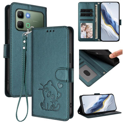 Embossed Heart Cat Leather Phone Case with Hand Strap, For Infinix GT 50 Pro 5G, For Infinix Note Edge 5G, For Infinix Smart 20 4G, For Infinix Note 60 5G / Note 60 Pro 5G, For Infinix Hot 60 4G / 60i 4G, For Infinix Hot 60 Pro+ 4G                     ...