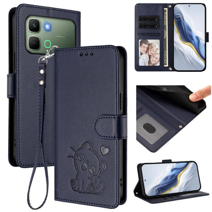 Embossed Heart Cat Leather Phone Case with Hand Strap, For Infinix GT 50 Pro 5G, For Infinix Note Edge 5G, For Infinix Smart 20 4G, For Infinix Note 60 5G / Note 60 Pro 5G, For Infinix Hot 60 4G / 60i 4G, For Infinix Hot 60 Pro+ 4G                     ...
